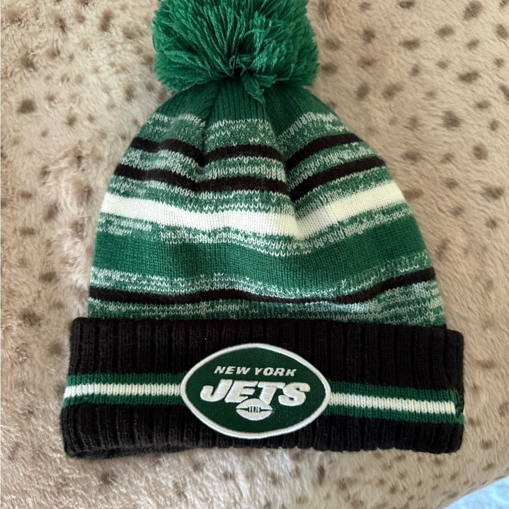jets beanie - Green and Black